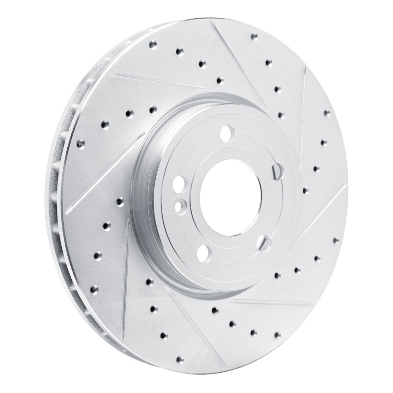 Mercedes-Benz A220 Brake Rotor (1) - Front Right - R1 Concepts - Drilled & Slotted - Silver - `19-`26